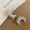 Pendientes Transparentes con Forma de C Estilo Coreano, Lujo Ligero y Moda de Alta Gama, Collar Sencillo, Anillo, Conjunto de Joyería Versátil y Exquisito para Mujer
