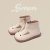 Botas Martin para niñas, zapatos de princesa, botas Martin para niños, botas Martin cálidas con forro polar de invierno de dibujos animados, botas cortas de bebé con suela suave