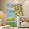 Pintura decorativa de sala de estar color crema con patrón de lichi, mural floral abstracto para dormitorio, arte de pared texturizado rosa para pasillo