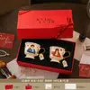 Juego de regalo de taza de cerámica, taza de café, taza de pareja, tazas a juego, alto valor estético, regalo de boda, recuerdo de boda