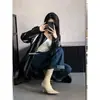 Botas de Calcetín Elásticas de Satén de Moda para Mujer 2026 Otoño/Invierno Botas Ajustadas Tacón Alto Punta Fina Botas Color Nude Botas Cortas Sencillas