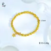 Pulseira Estrela Olho de Gato a Laser com Banho de Ouro Antigo Dourado Areia e Cravação de Diamantes, Estilo Natural Moderno e Exquisito para Mulheres