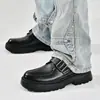 Zapatos de Cuero para Hombre Transfronterizos 2026 Nuevos Mocasines de Suela Gruesa Otoño Zapatos Casuales de Negocios de Cuero Genuino para Hombre Talla Grande 46
