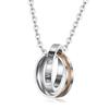 Collar de pareja de acero de titanio con colgante de cruz de anillo doble de moda al por mayor de joyería coreana más vendida en Amazon y eBay