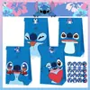 Serie Azul de 12 Piezas Puntada Nueva Cara Grande Estilo Divertido Pegatina Gratis Bolsa de Papel Selladora Bolsa para Dulces Venta al por Mayor