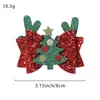 Set de Pinzas Navideñas Más Vendidas Transfronterizas Moño de Fiesta Cuernos Grandes Brillo Accesorios para el Cabello de Niños 4765