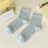 Calcetines Finos de Malla Hueca para Mujer de 200 Agujas, Calcetines Cortos de Color Sólido para Maternidad, Calcetines con Puño de Burbuja y Encaje, Sin Costuras