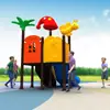 Equipamento de Playground Infantil Grande Porte Transfronteiriço, Combinação de Escorregador de Plástico e Balanço para Parque Comunitário