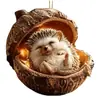 Decoraciones Navideñas de Ardilla Castaña y Erizo Transfronterizas Adornos para Árbol de Navidad Adornos Acrílicos Impresos Planos 2D