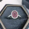 Luochen Estilo Europeu e Americano Luxo Acessível Anel Oval com Diamante Retrô Francês Elegante de Alta Gama Nicho Exquisito Joia de Mão Anel