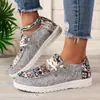 Mocassins de Lona 2024 Femininos Amazon Planos Sapatos Casuais Sapatos de Tecido Femininos Suporta Dropshipping Temu/Shein