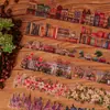 Pegatinas de Flores PET Tira Larga Paisaje Diario Material DIY Plantas Frescas Collage Pegatinas para Teléfono Papelería Premios