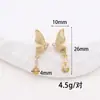 Materiales Base para Aretes de Perla de Madre Chapados en Cobre Zongxing para Aretes Hechos a Mano de Trébol, Estrella y Mariposa con Base de Incrustación de Jade