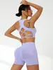 Traje Esportivo de Corrida Sem Costura de Secagem Rápida para Mulheres, Roupa Fitness Yoga, Lindo Top de Sutiã Esportivo com Costas Cruzadas à Prova de Impacto