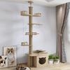 Columna Tongtian Marco de Escalada para Gatos Nido para Gatos Integrado Superior Marco de Madera Maciza No Ocupa Espacio Juguete para Gatos para Apartamentos Pequeños Plataforma de Salto para Gatos