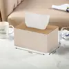 Los fabricantes de cajas de pañuelos pueden personalizar cajas de pañuelos de cuero modernas y sencillas para oficinas y hoteles, cajas de servilletas de lujo ligero
