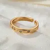 Anel Aberto Original Delicado e Simples com Tema de Amor, Liga de Cobre com Zircônia Microincrustada, Anel Versátil e Ajustável para Dedo Indicador