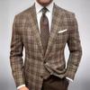 Pedido de Terno Transfronteiriço, Estampa Xadrez, Terno Casual Masculino de Dois Botões, Roupa de Trabalho, Terno Leve para Negócios Masculino