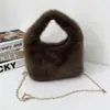 Bolso de Felpa Otoño/Invierno 2026 para Mujer Bolso de Mano Mini Versátil Bolso Pequeño Peludo Bolso Cruzado con Cadena Bolso de Hombro Gran Capacidad