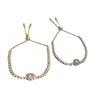 Pulsera elegante de estilo coreano, pulsera simple de lujo ligero que combina con todo, ajustable mediante cordón, circonita cuadrada, pulsera de alta calidad con incrustaciones de diamantes