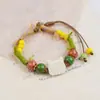 Jingdezhen Navidad Cerámica Cuerda Trenzada Pulsera Animales de Dibujos Animados Cuerda de Mano Joyería al por Mayor para Atracciones Turísticas Nicho Lujo Ligero