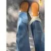 Jeans Azuis Grossos de Corte Reto Slim com Forro de Lã para Mulheres, Adequados para Primavera, Outono e Inverno, Levemente Plus Size, Formato Pera, Petite, Calças de Cintura Alta com Barra Larga Emagrecedoras