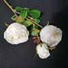 Flor Artificial Simulada de Alta Qualidade Rosa Princesa de Três Pontas Casamento Arranjo de Chão Decoração de Casa Flor Falsa Planta Verde Atacado