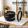 Diadema inversa de venta al por mayor de fábrica con tela curva blanca y negra, base interior de lana, plástico ABS, diadema para manualidades, accesorios para el cabello