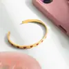 Wanxing Amazon Transfronterizo Corazón Rojo Goteando Aceite Pulsera Abierta de Acero Inoxidable Simple Elegante Joyería de Alta Gama para Mujeres