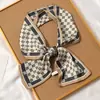 Pañuelo de Seda Estilo Francés Diadema Otoño Delgado Perezoso Vintage Pañuelo de Seda Pequeño Largo para Mujer Cinta Bufanda Decorativa Pañuelo de Cabeza Cinta