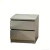 Mesita de noche gris de doble cajón con diseño moderno minimalista, apta para dormitorio y sala de estar, mueble de panel, Amazon Transfronterizo