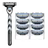 Navaja de afeitar manual transfronteriza para hombres con cuchillas de tres capas, Navaja manual tradicional con cabezal de 3 cuchillas, Compatible con Mach3