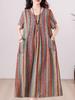Vestido de Algodón y Seda de Verano para Mujer, Corte Holgado, Adelgazante, para Madres de Mediana Edad y Mayores, Falda Acampanada, Nuevo Modelo 2026, Artículo Popular de Moda de Este Año