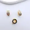 Cuentas Espaciadoras de Tres Vías con Circonita Microincrustada Accesorios para Pulseras DIY Accesorios de Cuentas Planas Redondas Tipo Rueda que Conservan el Color