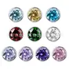 Aleación de titanio F136 incrustada con circonio de colores, pernos para labio de rosca interna redondos de circonio multicolor, pernos para nariz, pernos para lengua y puntas de repuesto para pernos de oreja