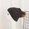 Chapéu de tricô com ponto de bolinha inverno quente bola de lã boné de lã boné monocromático atacado chapéu de curling ao ar livre
