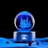 Venta al por mayor transfronteriza Muñeco de nieve navideño 3D tridimensional grabado láser bola de cristal dormitorio mesita de noche atmósfera luz nocturna adornos