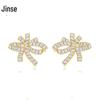 Brincos de Laço Jinse Alto Padrão Cobre Inlaid Zircônia Moda Europeia e Americana Popular Acessórios de Orelha para Casamento e Banquete
