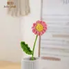 Flores artificiales de hilo de margarita tejidas a mano, ramo tejido multicolor, decoración de arreglo floral para el hogar, regalo