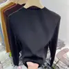 Fábrica de Suéteres Fuente Dalan Camiseta Básica de Cuello Alto Medio para Mujer 2026 Otoño/Invierno Top de Punto Ajustado Versátil