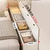 Mesita de Noche de Madera Maciza, Gabinete Estrecho Contra la Pared, Gabinete para Espacios Pequeños al Pie de la Cama, Mesita de Noche Larga, Gabinete de Almacenamiento para Espacios de Tatami