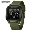 Reloj de Senderismo Sanda para Jóvenes de Secundaria y Preparatoria, Reloj de Pulsera Multifuncional con Repetición, Reloj Electrónico Deportivo Impermeable con Alarma