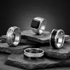 Anillo Negro Dorado Más Vendido de Amazon para Hombre con Números Romanos y Diamantes, Piedra Negra, Moda de Negocios, Anillo Personalizado para Hombre al por Mayor