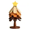 Alfombrilla Aislante Térmico de Madera Maciza con Forma de Árbol de Navidad Creativo, Salvamanteles Doméstico Anti quemaduras, Adorno Decorativo de Mesa, Posavasos para Cafetería Bar