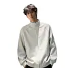 GOOZI MADE Chaqueta Desestructurada con Cuello Alto y Mangas Raglán para Hombre Otoño Primavera Sudadera con Cierre de Botones para Hombre Chaqueta Deportiva para Hombre