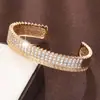 Pulseras de Nuevo Estilo Europeas y Americanas, Sencillas y Elegantes, Completamente Incrustadas con Circonia, Pulsera Abierta, Joyería de Lujo de Alta Gama