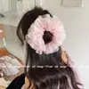 Hermoso Cisne Rosa Ballet Deseo Puro Chica Rosa Gasa Flor Grande para el Cabello Lazo para el Cabello Dulce Gentil Súper Hada Temperamento Cuerda para el Cabello para Mujeres