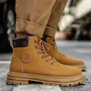 Botas Martin de caña alta para hombre para Otoño e Invierno, Zapatos de trabajo versátiles estilo coreano, Zapatos casuales de moda y tendencia para hombre, Antideslizantes