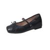Zapatos Mary Jane Retro para Mujer Primavera/Verano 2025 con Punta Cuadrada, Moño, Estilo Francés, Tacón Oculto y Diseño Versátil Poco Profundo