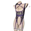 Estilo Niña Grande Lencería Sexy Encaje Morado Transparente Estilo Chica Caliente Deseo Puro Ajuste Delgado Tallas Grandes Conjunto de Uniforme